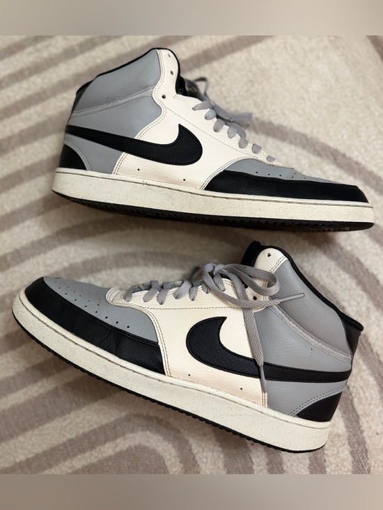 Nike Other - Nike Court Vision Mid Sneakers Gray-White-Black Men’s Size 13
